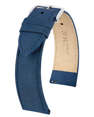 Dark blue leather strap Hirsch Osiris Nubuk L 03433080-2 (Calfskin)