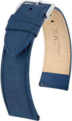 Dark blue leather strap Hirsch Osiris Nubuk M 03433180-2 (Calfskin)