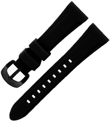 Ricardo Urbino, silicone strap, black, silver clasp