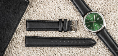 Leather strap Ricardo Cagli, black V1, Quick Release
