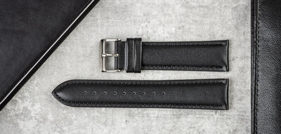 Leather strap Ricardo Cagli, black V1, Quick Release