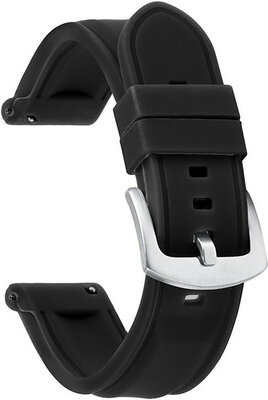 Ricardo Jelsi, silicone strap, black, silver clasp