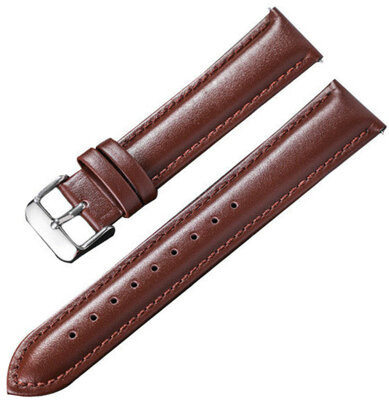 Ricardo Cagli, leather strap, dark brown, silver clasp