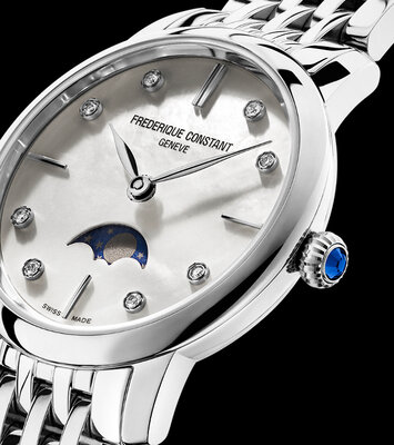 Frederique Constant Slimline Lady Quartz Moonphase FC-206MPWD1S6B