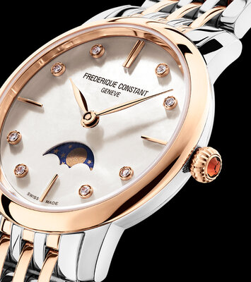 Frederique Constant Slimline Lady Quartz Moonphase FC-206MPWD1S2B