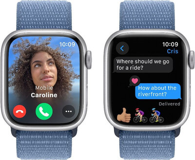 Apple Watch Series 9 GPS 41mm Silver Aluminium Case / Winter Blue Sport Loop