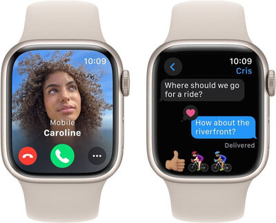 Apple Watch Series 9 GPS 41mm Starlight Aluminium Case / Starlight Sport Band - S/M