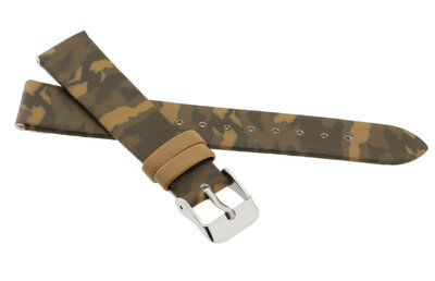 Faux leather strap JVD RJ7214.3 16mm, brown/camouflage, children's
