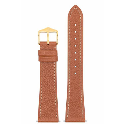 Leather strap Hirsch Bologna L 01802070-1, brown, calfskin, length L, Quick Release