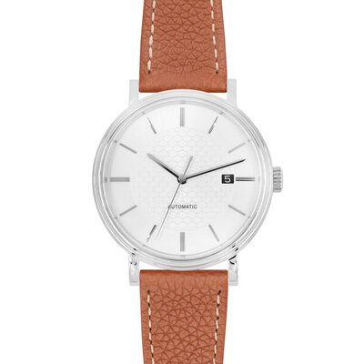 Leather strap Hirsch Bologna L 01802070-1, brown, calfskin, length L, Quick Release