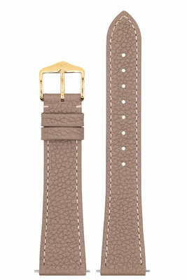 Leather strap Hirsch Bologna M 01802137-1, brown, calfskin, length M, Quick Release