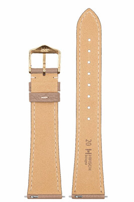 Leather strap Hirsch Bologna M 01802137-1, brown, calfskin, length M, Quick Release