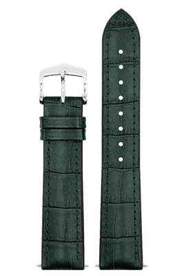 Leather strap Hirsch Paul L 0925028040-2, green, calfskin/natural rubber, length L, Quick Release