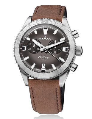 Edox SkyDiver Chronograph Quartz 10116-3-gridn Limited Edition 1000pcs ( + spare strap )