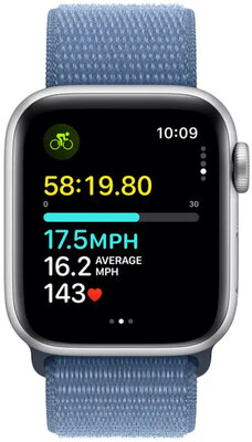 Apple Watch SE GPS + Cellular 40mm Silver Aluminium Case / Winter Blue Sport Loop