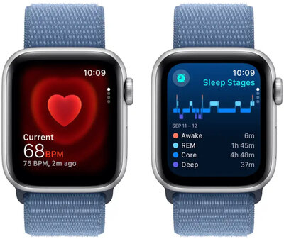 Apple Watch SE GPS + Cellular 40mm Silver Aluminium Case / Winter Blue Sport Loop