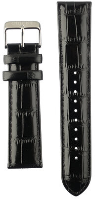 Black leather strap Orient UDEUXSB, silver buckle (for model RA-AB00)