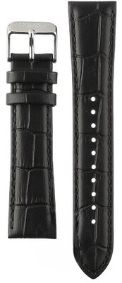 Black leather strap Orient UL002012J0, silver buckle (for model RA-AC00)