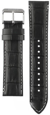 Black leather strap Orient UL006012J0, silver buckle (for model RA-KV00)
