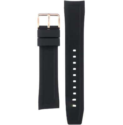 Black silicone strap Orient UR003011P9, rosegold buckle (for model RA-AK06)