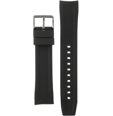 Black silicone strap Orient UR003011N9, grey buckle (for model RA-AK06)
