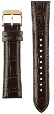Brown leather strap Orient UL002011K0, gold buckle (for model RA-AG00)
