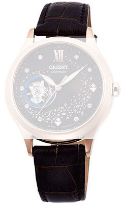 Brown leather strap Orient UL019011P0, rosegold buckle (for model RA-AG00)