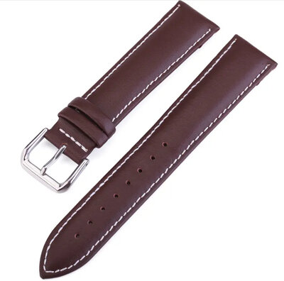 Brown leather strap Ricardo Chieti with white stitching