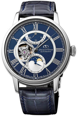 Leather strap Orient Star UL001012J9 (pro RE-AM00, RE-HH00), Blue