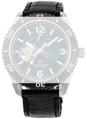 Leather strap Orient Star UL00G012J0 21mm (pro RE-AT01), black