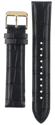 Black leather strap Orient UL036011G0, gold buckle (for model RA-AC0E)
