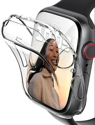 Protective cover (pro Apple Watch 45mm), Silicone, transparent