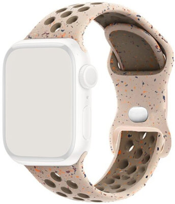 Strap for Apple Watch 42/44/45mm, silicone sport, beige