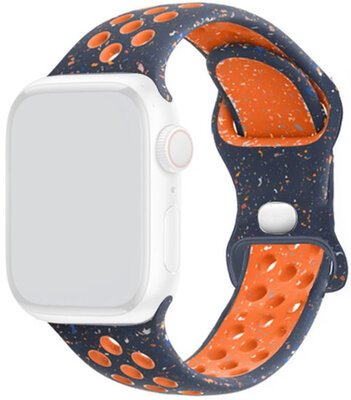 Strap for Apple Watch 42/44/45mm, silicone sport, blue-orange