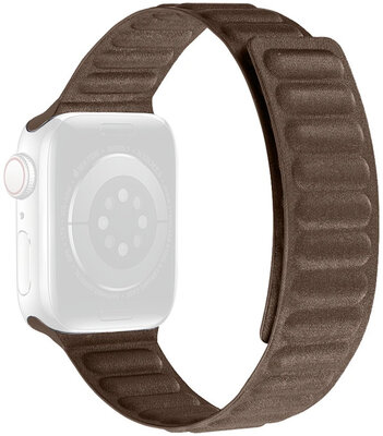Strap for Apple Watch 42/44/45mm, textile magnetic pull, brown