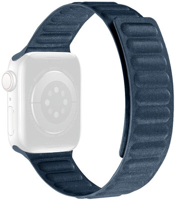 Strap for Apple Watch 42/44/45mm, textile magnetic pull, blue