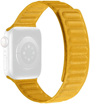 Strap for Apple Watch 42/44/45mm, textile magnetic pull, yellow