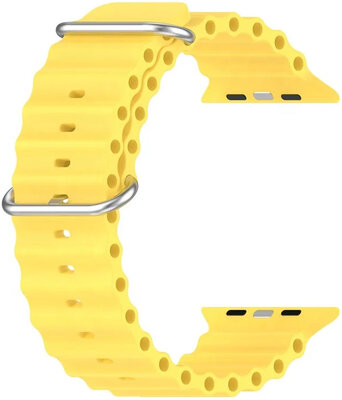 Strap for Apple Watch, silicone, yellow (for cases 42/44/45/49mm)