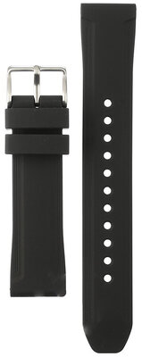 Black silicone strap Orient Star UR002011J0, silver buckle (for model RE-AU03)