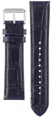 Dark blue leather strap Orient UL007013J0, silver buckle (for model RA-AG00)