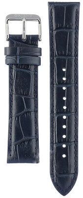 Dark blue leather strap Orient UL036012J0, silver buckle (for model RA-AC0E)
