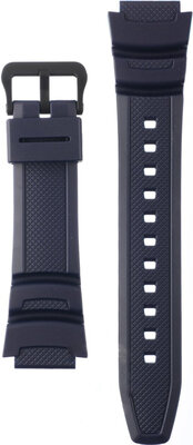 Strap for Casio, resin, blue, black buckle (for model W-218H)
