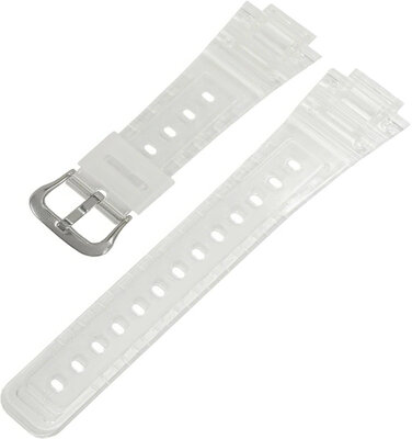 Strap for Casio G-Shock, resin, transparent, silver buckle (for DW-5600SKE models)