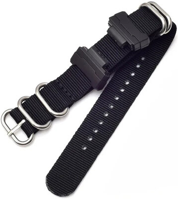 Strap for Casio G Shock textile black silver buckle for models GA 100 110 120 DW 5600 GD 100 Hodinky 365