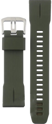Strap for Casio, resin, green, silver buckle (for model PRW-61Y)