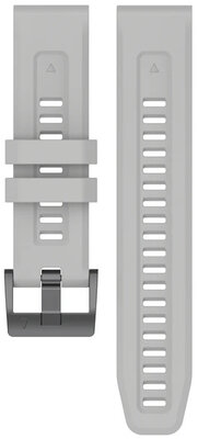 QuickFit strap 26mm, silicone, light grey, black buckle (Garmin Fenix 7X/6X/5X, Tactix, etc.)