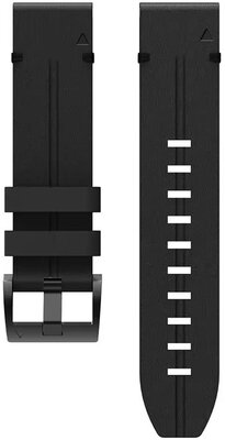 QuickFit strap 26mm, leather, black, black buckle (Garmin Fenix 7X/6X/5X, Tactix, etc.)