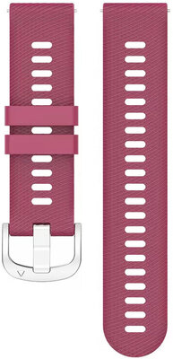 Quick Release strap 18mm, silicone, burgundy red, silver buckle (Garmin Venu 2S, Vívoactive 4S, Forerunner 265S, Venu 3S, etc.)