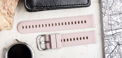 Silicone strap Ricardo 18mm (for Garmin Venu 2S, Vivoactive 4S, Forerunner 265S, Venu 3S etc.), pink, Quick Release