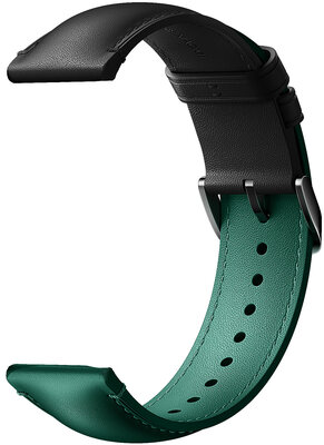 Xiaomi strap universal 22mm, leather, green-black, black buckle